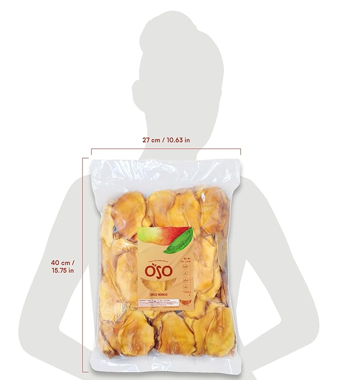 Oso Snacks Dried Mango Slices. Premium Quality, Large Round Halves!| 5LB Bulk Bag| No Sugar Added | No Preservatives | 100% Fruit | No GMO | Simply Fruit. Simply Delicious.
