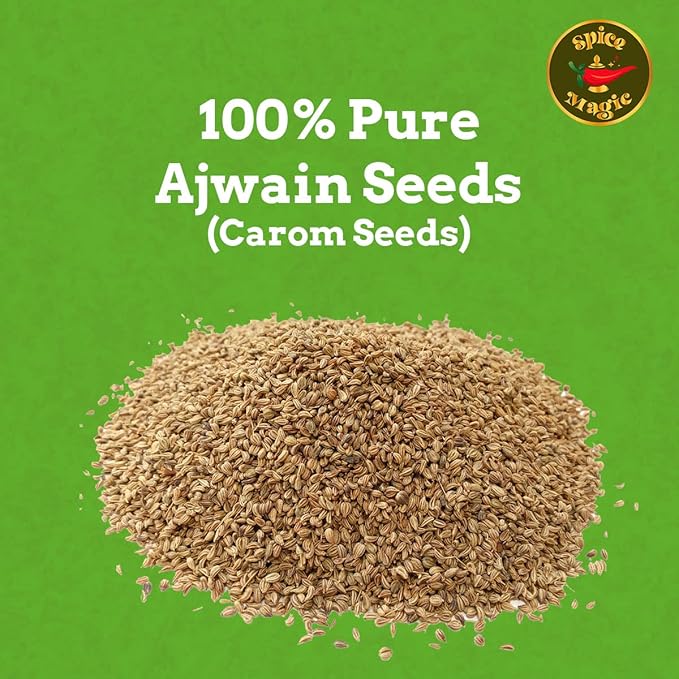 Spice Magic Ajwain Seeds I Carom Seeds I Bishops Weed ~ 100% Pure, Aromatic & Natural I Non-GMO I Vegan I Indian Origin 7oz (200 gms)