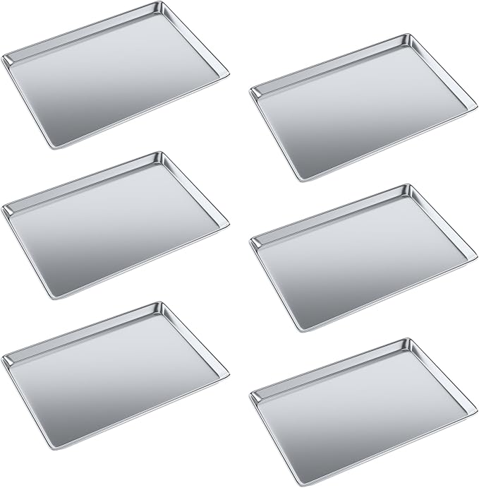 18 in. x 26 in. 19 Gauge Full Size Aluminum Bun. / Sheet Pan. Pack of 6
