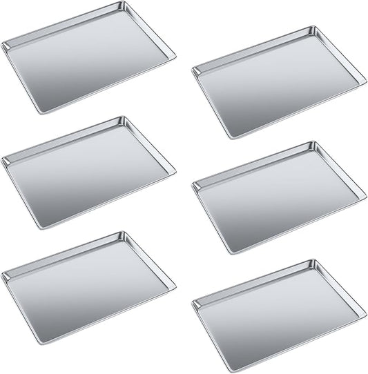18 in. x 26 in. 19 Gauge Full Size Aluminum Bun. / Sheet Pan. Pack of 6