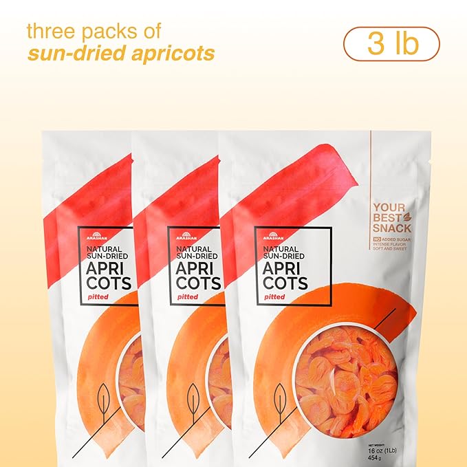 Arashan Apricots – Delicious Dried Apricot Fruit, MOST Delectable Dry Apricot In The World! Grown In The Ferghana Valley In Kyrgyzstan – Apricots Dried | Sundried, Pitted, No Sugar Added (3 LB)