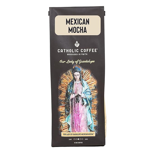 Catholic Coffee Our Lady of Guadalupe | Mexican Mocha Medium Roast Ground Coffee ??Chocolate & Cinnamon Notes | 12oz Bag ??Catholic Gift Honoring the Patroness of the Americas