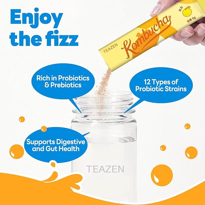 TEAZEN Kombucha Variety 2 Pack Set - 40 Sticks, 10 Flavors