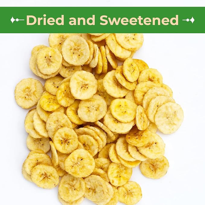 Sincerely Nuts Dried Banana Chips Sweetened - Fresh Sweet Dried Bananas Made w/Ripe Fruit & Coconut Oil - Kosher, Vegan & Gluten Free Snack, 1lb Bag