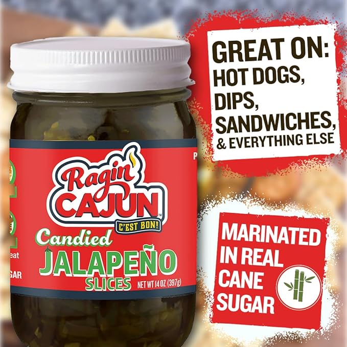 Candied Jalape챰o Slices 12 fl oz Ragin' Cajun Foods (Pack of 12)