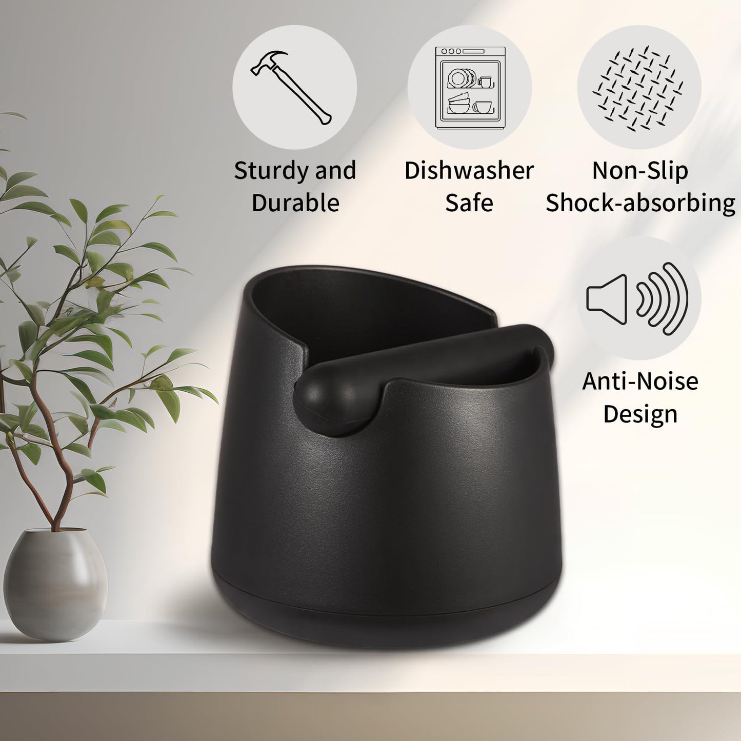 IAOSEN Knock Box Large Capacity Design Espresso Knock Box Shock-absorbent Knock Box Espresso with