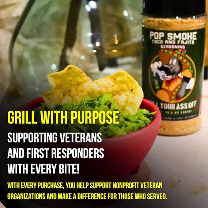 GYAO Pop Smoke Taco Seasoning – 13.5oz All-Purpose Tex-Mex Seasoning for Beef, Chicken, Tacos & More – MSG & Gluten Free – USA Made & Veteran Owned
