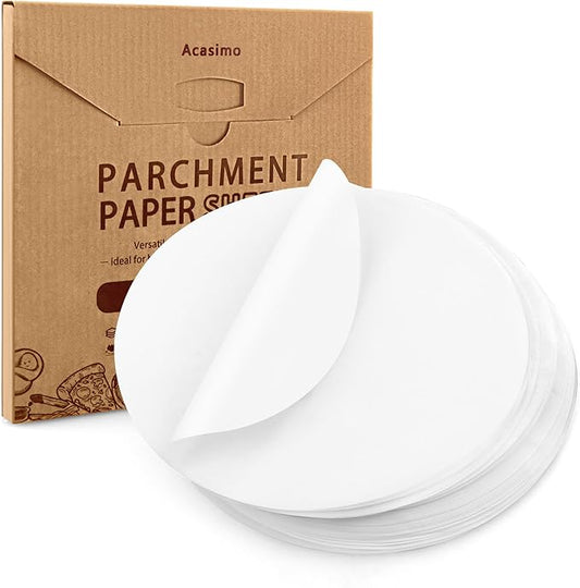 200Pcs Parchment Paper Rounds, 9 Inch Baking Parchment Circles, Precut Baking Sheets Round, Burger Patty Paper Liners for Tortilla Press, Cake Pan, Air Fryer, Springform Pan, Pizza Pan, Cake Cookie