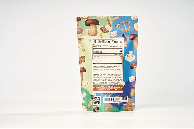 Premium Umami Mushroom Salt, No Additive, Gluten-Free, Non-GMO Great for Sauce, Soup, and Mushroom, Gourmet Umami Seasoning Blend | Handcrafted in Small Batches by Collected Foods - 4oz