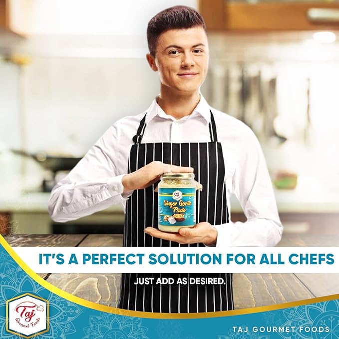 TAJ Ginger Garlic Paste 750g (1.65lbs) Cooking Paste | Gluten & Vegan Friendly