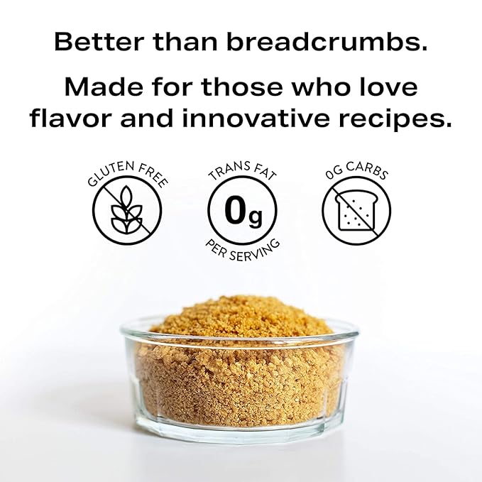 PORQ Artisanal Fried Pork Rinds, Panko Crumbs, Breadless Alternative to Bread Crumbs, Zero Carbs, Gluten Free & Keto Friendly, 10.5-Ounce Bottle (Pack of 2)