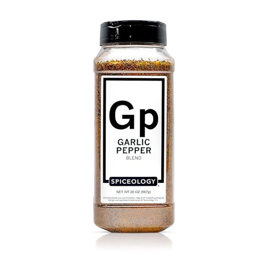 Spiceology – Garlic Pepper – Bold, Savory Garlic Pepper Seasoning for Steak, Chicken, Seafood & Veggies – Perfect BBQ Rub, Burger Seasoning & More – 20 oz