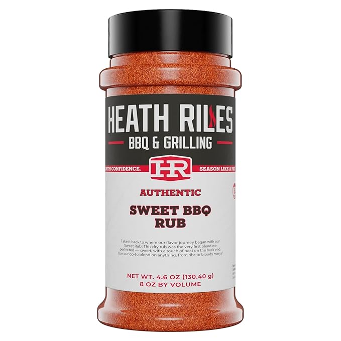 Heath Riles BBQ Rub - Sweet Seasoning, Champion Pitmaster Recipe, Legendary Rubs For Smoking & Grilling, 70+ BBQ Championships, 8 oz.