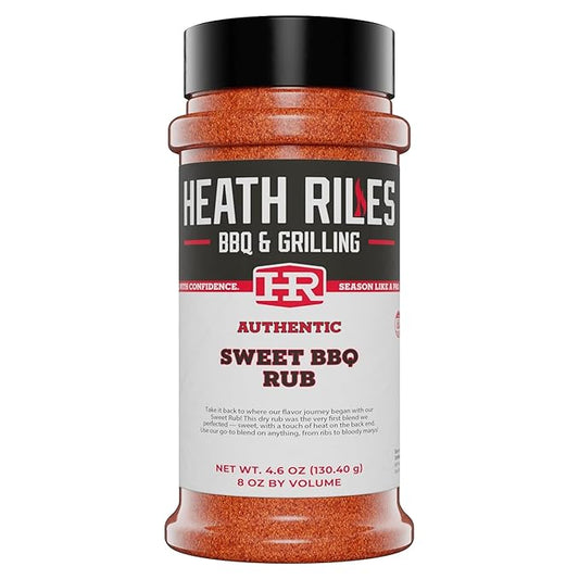 Heath Riles BBQ Rub - Sweet Seasoning, Champion Pitmaster Recipe, Legendary Rubs For Smoking & Grilling, 70+ BBQ Championships, 8 oz.