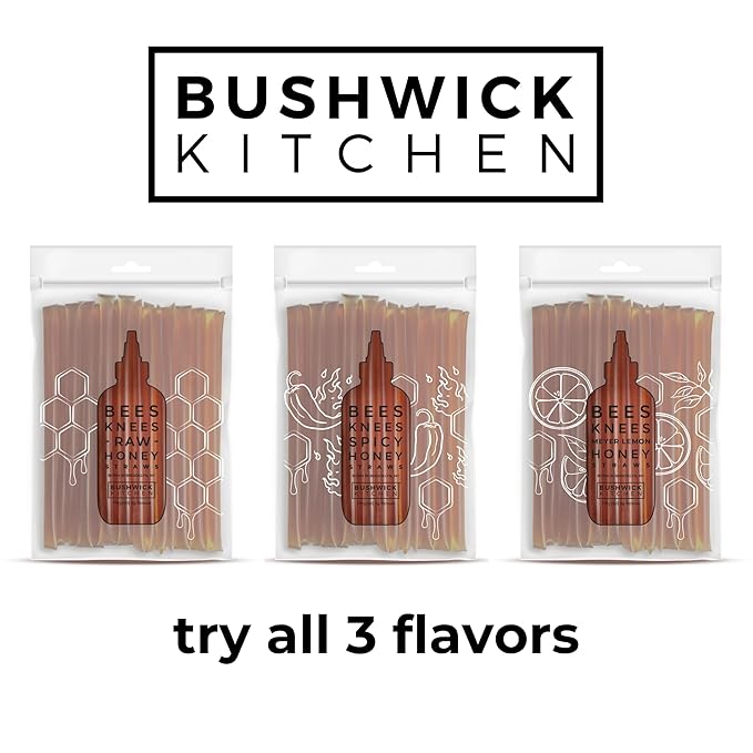 Bees Knees Clover Honey Sticks, 50 Sticks, 1tsp each, Paleo Friendly, Gluten Free Wildflower Honey Straws, Great Food Gifts or Food Gift Basket