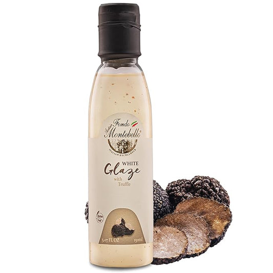 Truffle Balsamic Vinegar Glaze 5.07 fl.oz. (150ml) - FONDO MONTEBELLO, Truffle Flavored White Glaze with Balsamic Vinegar of Modena, Imported from Italy