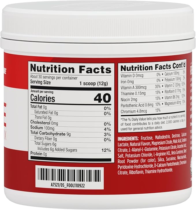 AdvoCare Rehydrate Electrolyte Drink Mix - Hydration & Recovery Drink with Sodium, Potassium & More - Red Raspberry, 12.7 oz