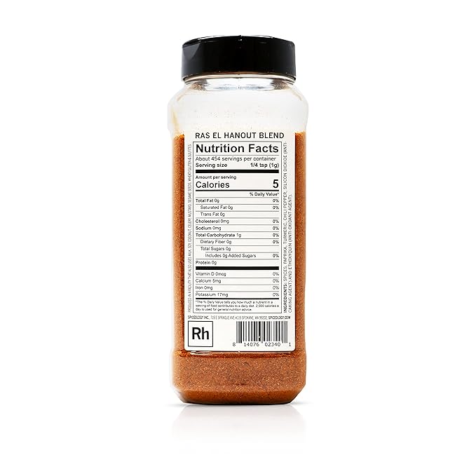 Spiceology - Ras el Hanout Spice Blend - North African Seasoning - Use On: Poultry, Vegetables, Grains, Lamb, and Stews - 16 oz