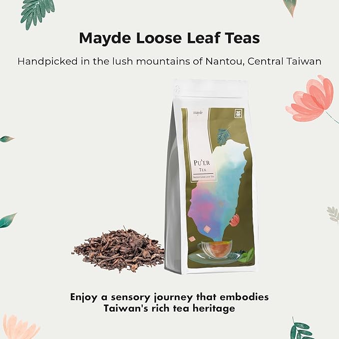 Mayde Pu-erh Loose Leaf Tea - Premium Aged Taiwanese Tea, 1 lb (16 oz)