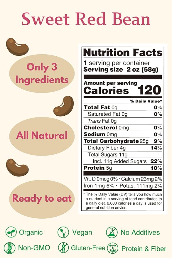 ?륟at More Beans?멣TEAMED ADZUKI SNACK -Sweet Red Bean, steamed bean, Organic Adzuki Beans, healthy USDA Certified, Vegan, Non-GMO (2oz, 10packs)