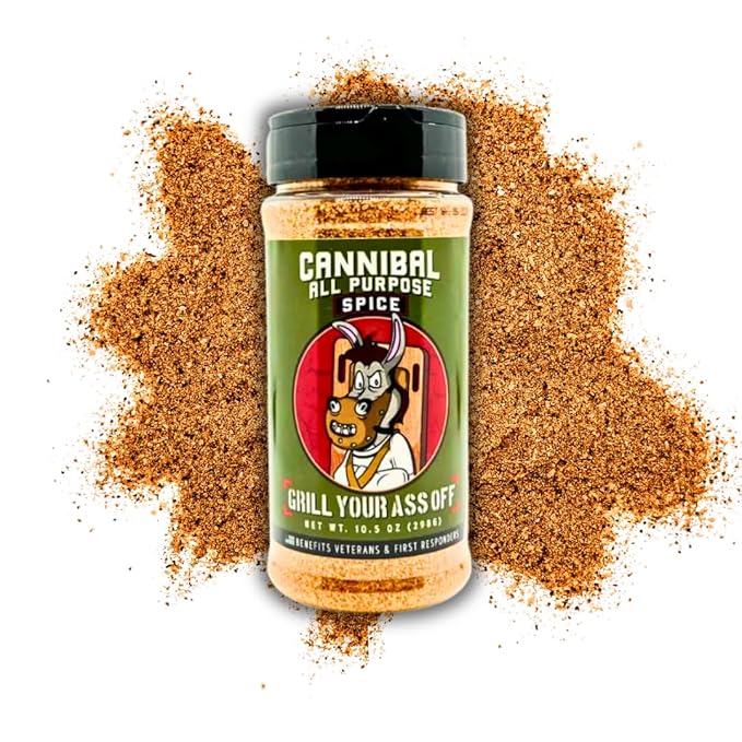 GYAO Cannibal BBQ Seasoning – 10oz Chili-Based Southern Texas BBQ Rub for Steak, Beef & Burgers – MSG & Gluten Free – USA Made & Veteran Owned