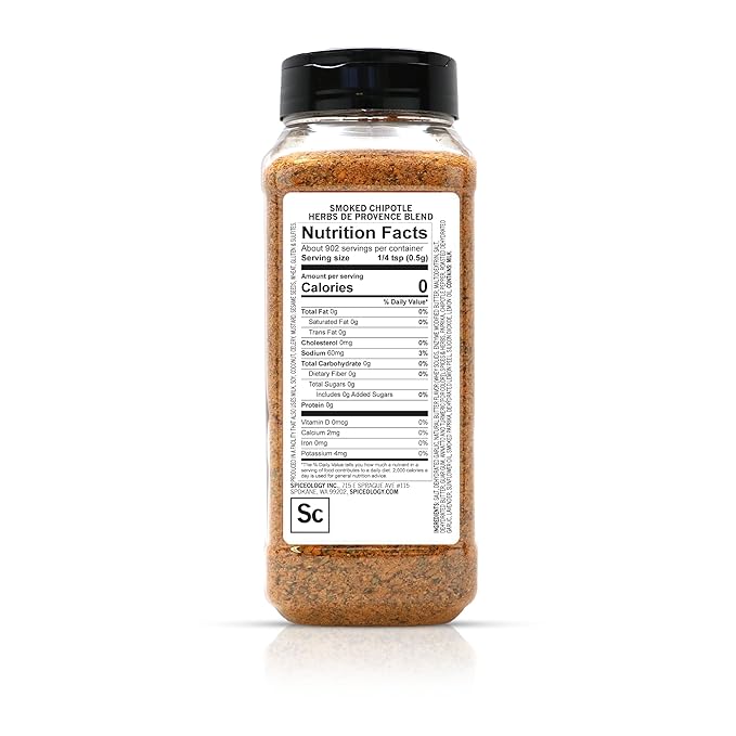 Spiceology ??Smoked Chipotle Herbs de Provence Seasoning ??Bold French-Inspired Blend with Smoky Chipotle & Herbs ??Gourmet Spice Rub for Poultry, Pork, Veggies & More ??16 oz