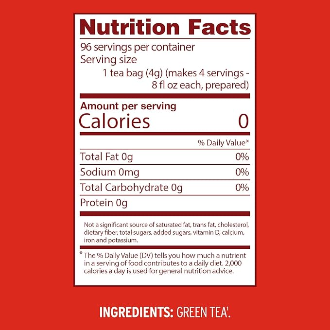 Luzianne Green Tea Bags, Family Size, 24ct Box (Pack of 1)