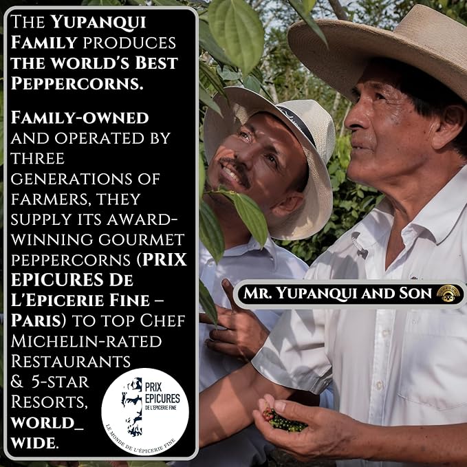 Black & White Peppercorns for Grinder Refill YUPANQUI, Peppercorn Medley of White peppercorns whole Black peppercorns - Mignonette pepper corns for grinder - Gourmet Peppercorn Blend 8oz