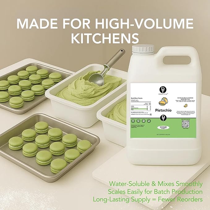 Dolce Flav Pistachio Flavoring ??32 oz. ??Premium Flavoring for Ice Cream, Desserts, Boba, Beverages & Baked Goods | Ideal for Restaurants, Bakeries & Coffee Shops