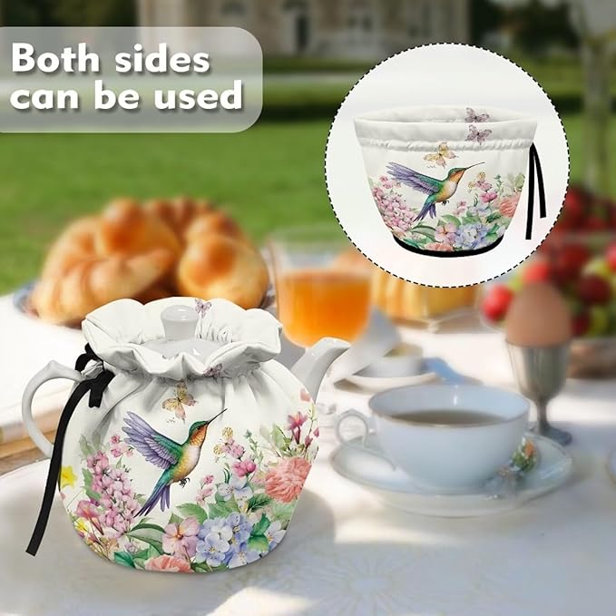 Hummingbird Tea Cozy for Teapot Insulated Floral Tea Pot Cozy for Keeping Warm Tea Cozies Tea Cosy for Teapot for Women Gifts