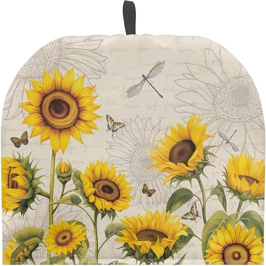 Generic Hudotybom Lovely Sunflower Tea Cozy for Teapot Insulated Large Teapot Cover to Keep Warm Tea Kettle Cover Machine Washable Coffee Pot Cloth Covers Kitchen Home Decorations for Housewife Mom