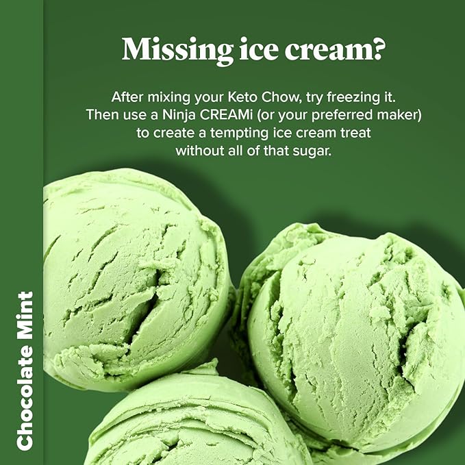 Keto Chow Chocolate Mint | Keto Meal Replacement Shake Powder | Nutritionally Complete | Low Carb | Delicious Easy Meal Substitute | Protein Rich You Choose The Fat | 21 Meal Serving