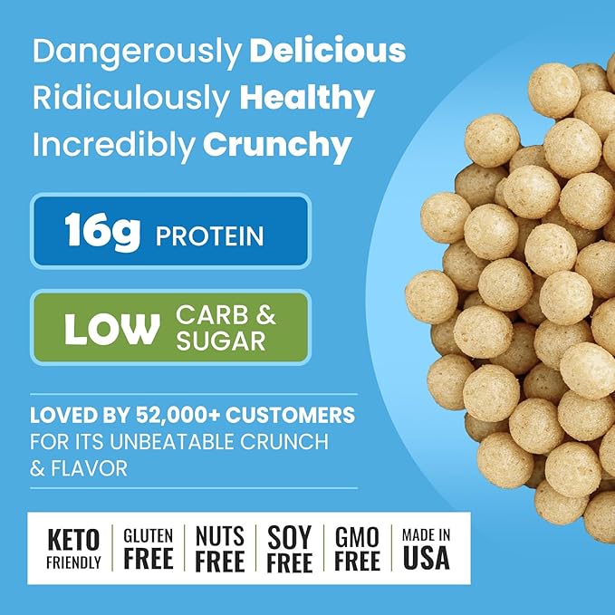 Better Than Good Keto Ranch 16g Protein Puffs | Healthy Savory Snacks, Gluten-Free, Low Carb, kids & Diabetic-Friendly Snack, No Artificial Flavours | 2 Servings of Fruits & Veggies (Pack of 12)