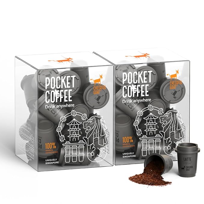 CheerfulGoat Instant Cold Brew Coffee – Speciality Javy Coffee Extract 100% Arabica, Freeze-Dried, No Sugar, No Additives, Low Acid, Healthy for Iced & Hot Coffee, Singapore Coffee, 30 Servings