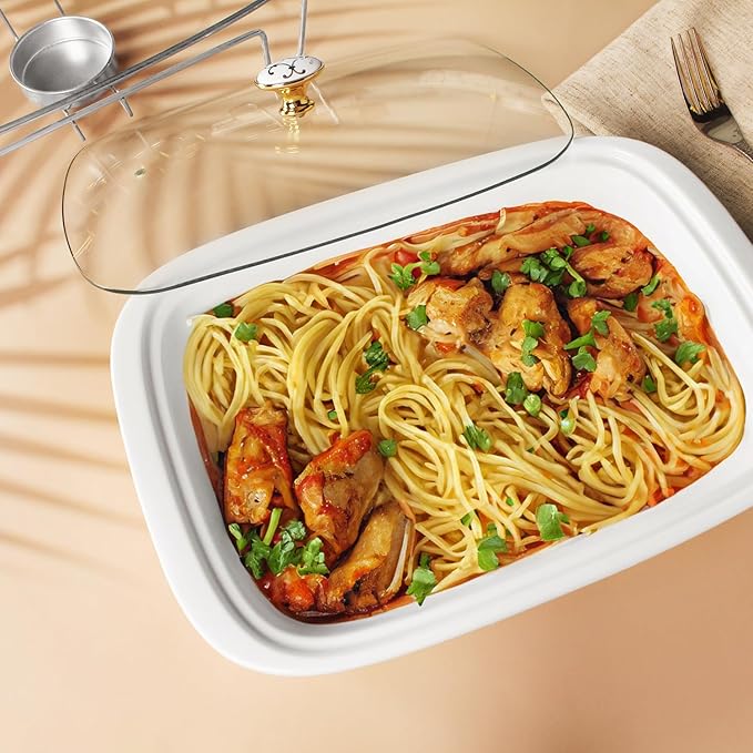 12" x 8" Ceramic Casserole Baking Dish With Glass cover, Lasagna Pan Deep for Oven, 2.2 Quarts Baking Pan with Handles, Oven Safe&Durable Bakeware for Home Decor