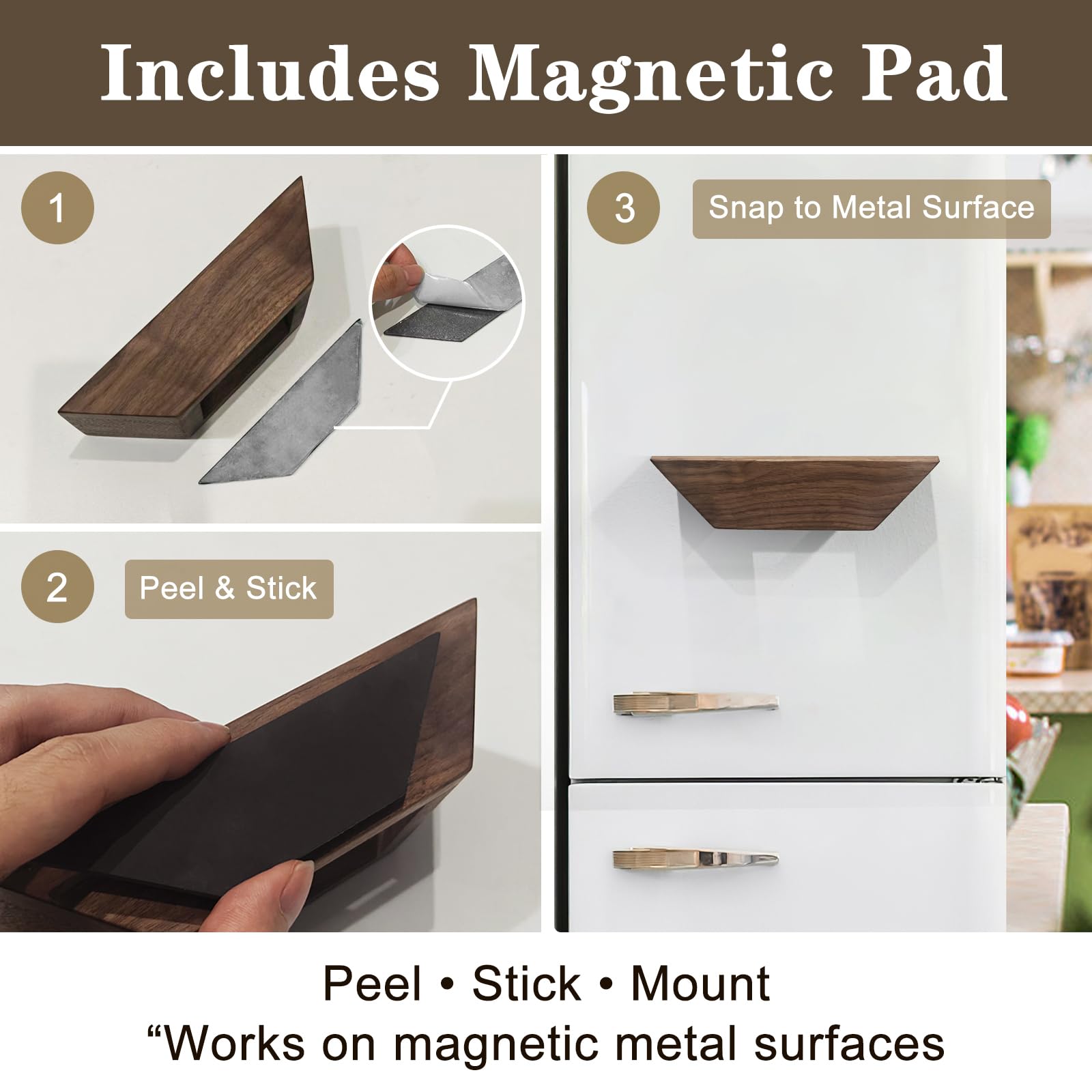 Magnetic Coffee Filter Holder, Solid Walnut, Holds Up to 100 Cone Filters