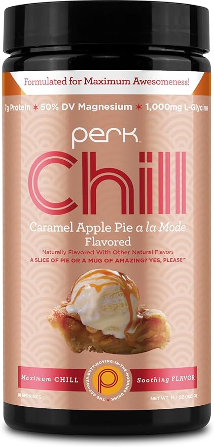 Perk Chill Apple Caramel Pie Flavored Drink Mix (18 Servings) - Gluten-Free, Peanut-Free
