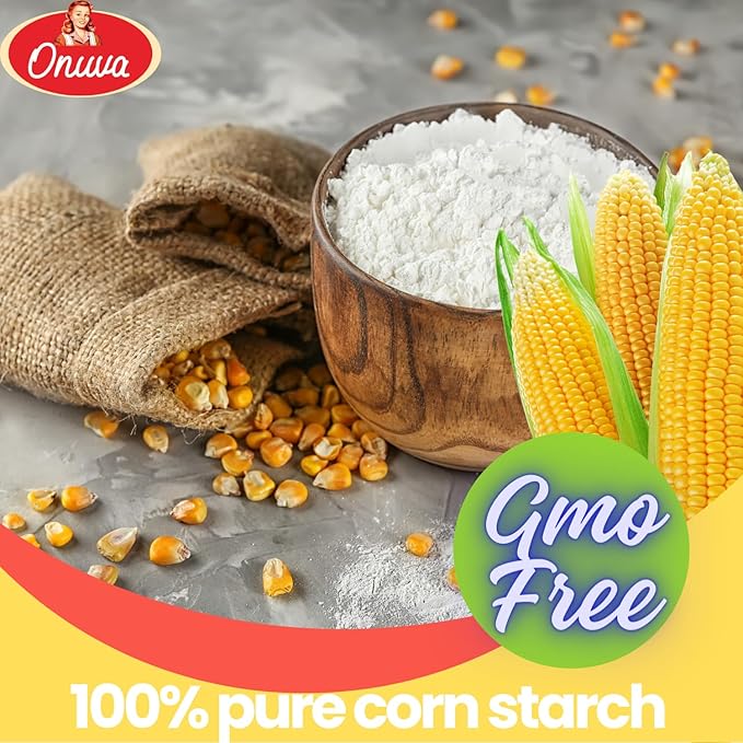 Corn Starch by Onuva - 10 lbs, (4,53 kg) - Gluten Free - Vegan - Thickener For Sauces, Soup, & Gravy