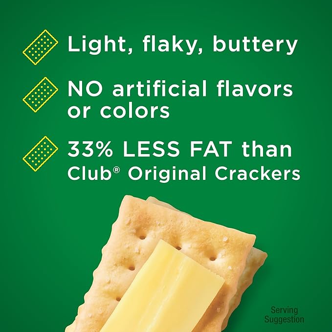 Club Crackers, Lunch Snacks, Snack Crackers, Reduced Fat, 11.7oz Box (1 Box)