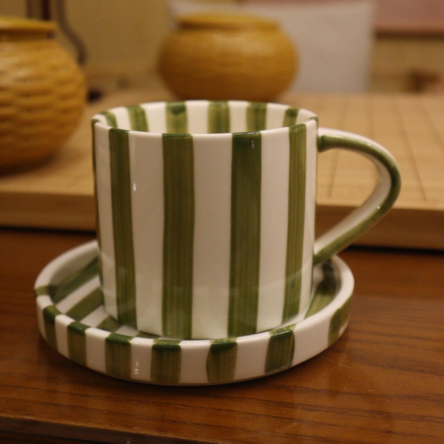 CACXKEP 8 Oz Coffee Mug Large Espresso Cups With Saucer Ceramic Coffee Mugs Porcelain Coffee Cup