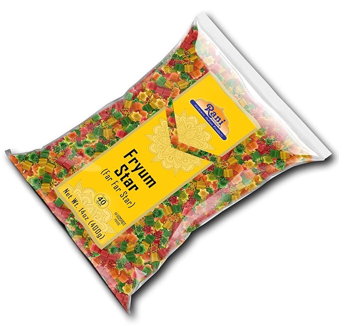 Rani Far Far/Fryums (Wheat & Tapioca Pellet) Star Shape 14oz (400g) ~ Vegan, Kosher, Uncooked, Used to Make Papad, Bhungra/Chip Snack
