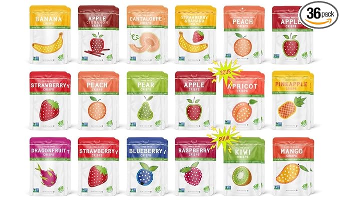 Nature?™s Turn Freeze-Dried Fruit Crisps ?“Healthy, Gluten-Free,Crispy & Delicious, Plant-Based Snack, Ideal for Cereal, Smoothies, School Lunches, & On-the-Go, Ultimate Variety Pack of 36(0.53 oz Each)