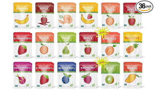Nature?™s Turn Freeze-Dried Fruit Crisps ?“Healthy, Gluten-Free,Crispy & Delicious, Plant-Based Snack, Ideal for Cereal, Smoothies, School Lunches, & On-the-Go, Ultimate Variety Pack of 36(0.53 oz Each)