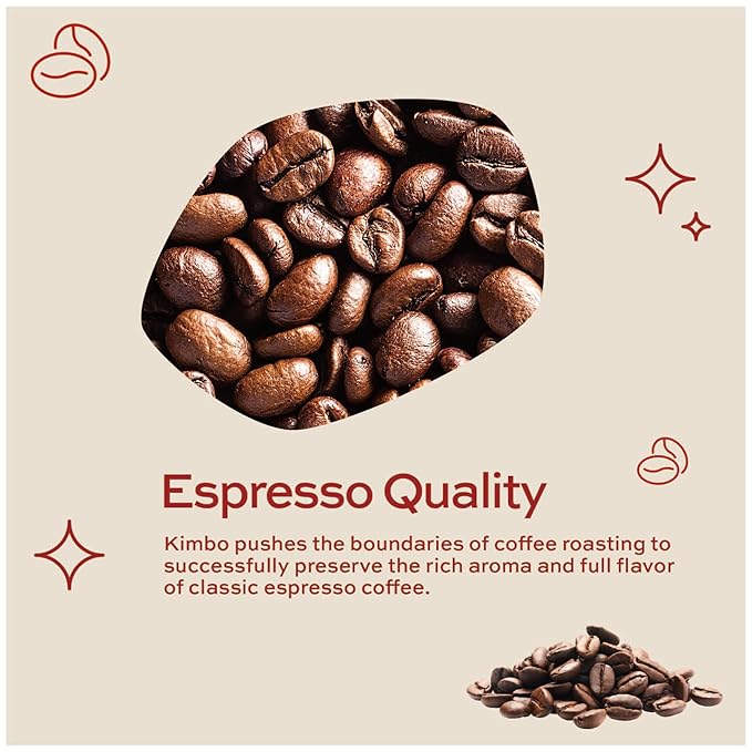 Kimbo Intenso Whole Bean Coffee | Medium Roast with Cocoa Notes | 12/13 Intensity | Balanced & Creamy | Blended & Roasted in Italy | 17.6 oz (500g) bag