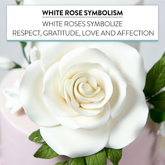 Global Sugar Art Rose Jumbo Sugar Cake Flowers White, 5 Count by Chef Alan Tetreault
