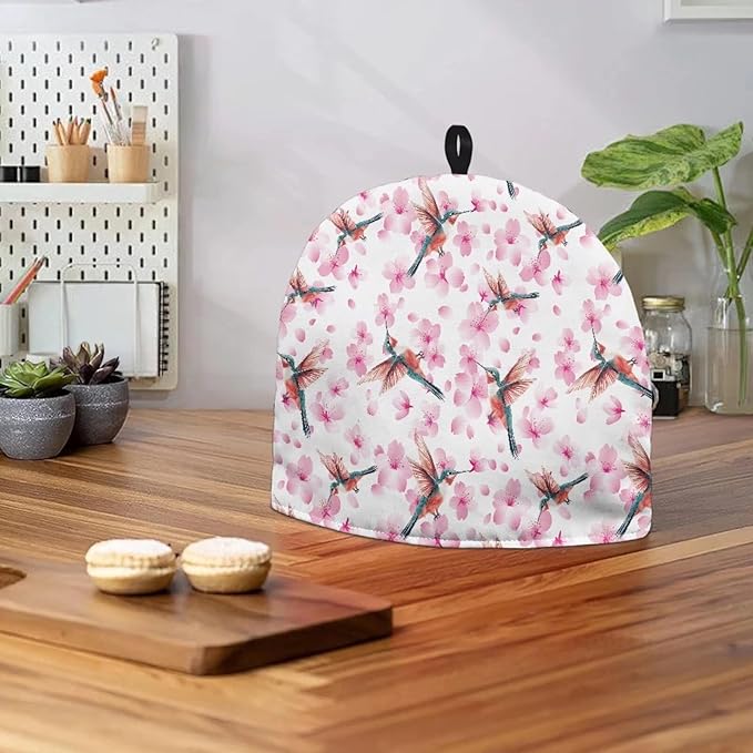 Each Blossom Hummingbird Tea Cozy for Teapot, Kitchen Kettle Dust Cover, Heat Resistant Breakfast Warmer Keep Warm Home Kitchen Accessories Fall Decorations for Home