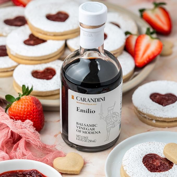 Carandini Emilio Silver Balsamic Vinegar of Modena PGI & Bianca Sweet White Vinegar Combo Set, Premium Italian Vinegars | Made in Italy - 8.45 fl oz (2 Bottles)