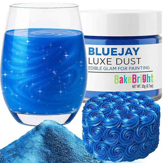 Bulk (20g) Blue Luster Dust Edible Glitter for Cocktails | Premium Edible Blue Luster Dust for Cake Decorations - Edible Glitter for Drinks Cupcakes Cookies Cakes Food Paint