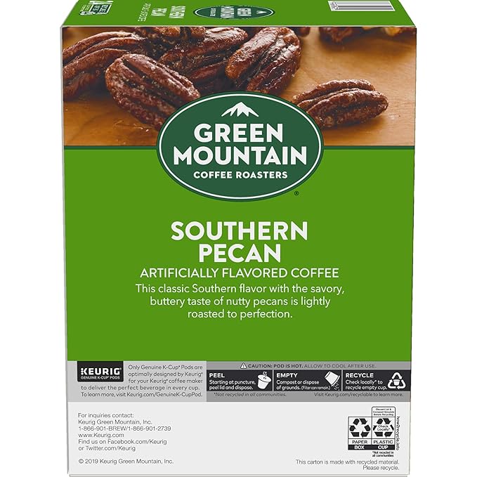 Green Mountain Coffee Roasters Southern Pecan Keurig Single-Serve K-Cup pods, Light Roast Coffee, 96 Count