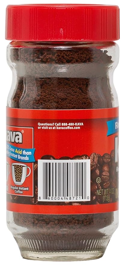 Kava Acid Neutralized Instant Coffee, 4 Ounce (Pack of 12)